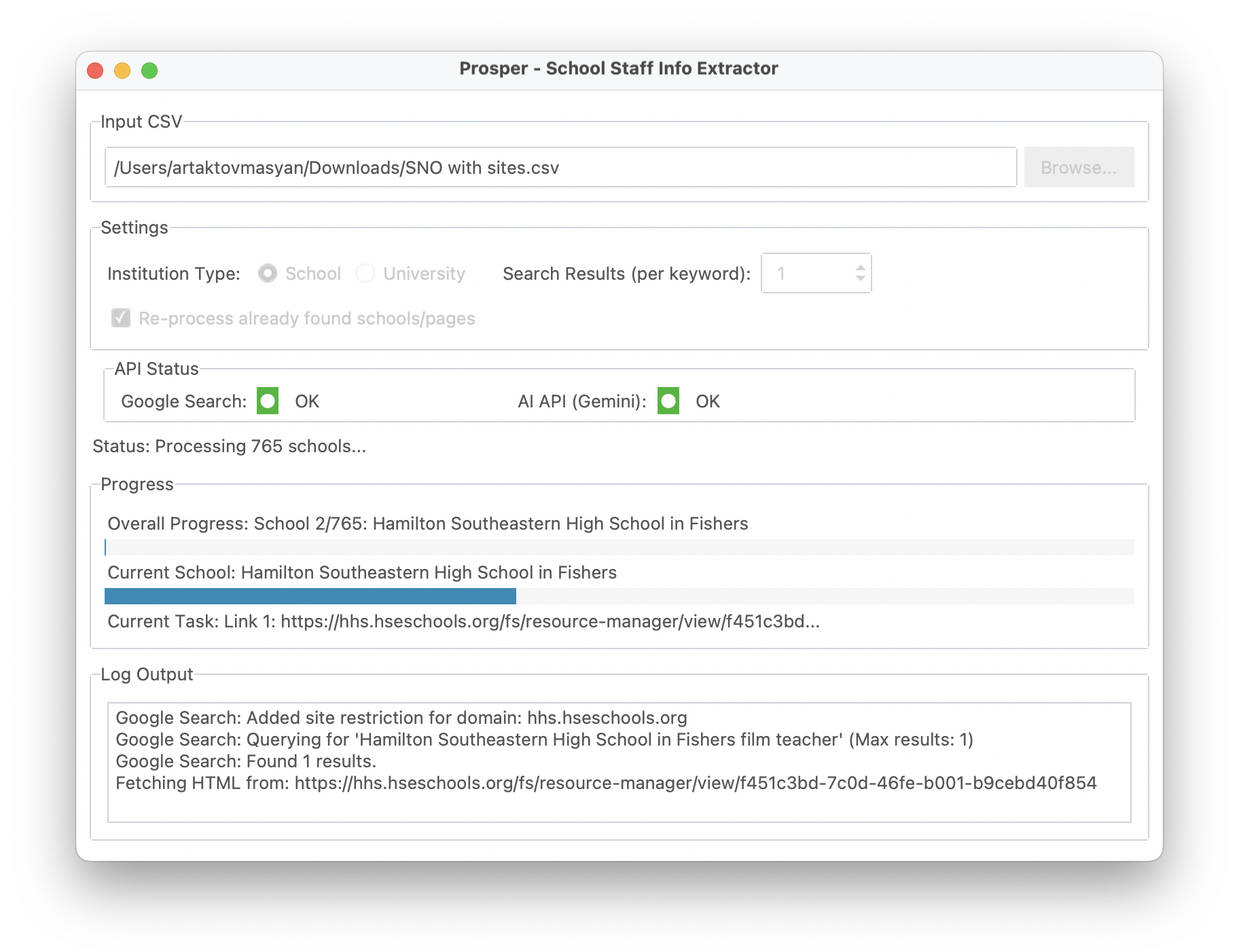 Workflow artifact / Staff extraction interface
